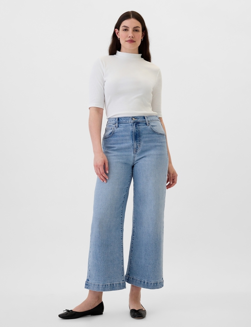 High Rise Wide-Leg Crop Jeans