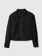 Oversized Cropped Floral Shirt