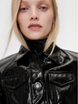 GAP STUDIO CROPPED PATENT MOTO JACKET