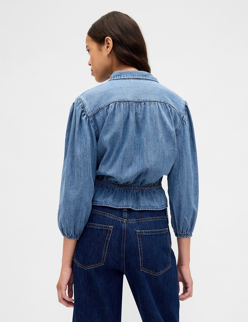 LS TIE WAIST BLOUSON SHIRT- MED GODERICH