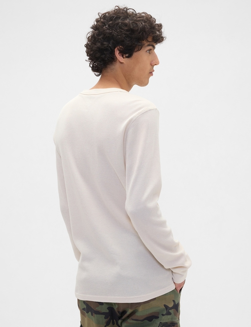 Waffle-Knit Crewneck T-Shirt