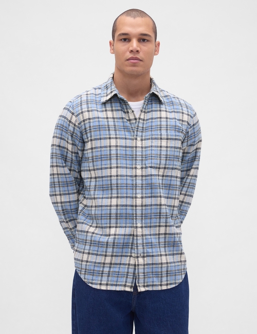 Organic Cotton Relaxed Flannel Shirt