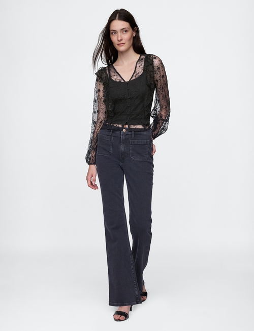 Recycled Lace Ruffle Top