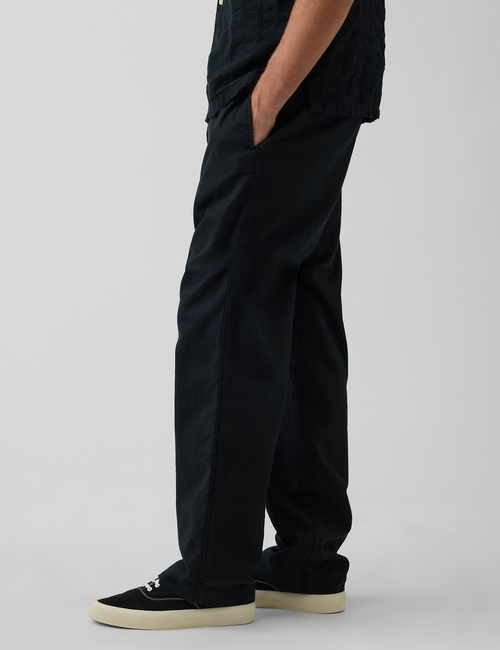 Linen-Cotton Relaxed Taper Pants