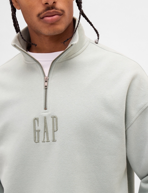 VintageSoft Oversized Logo Quarter-Zip Pullover