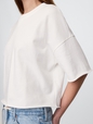 French Terry Cropped Rolled Hem Sweatshirt