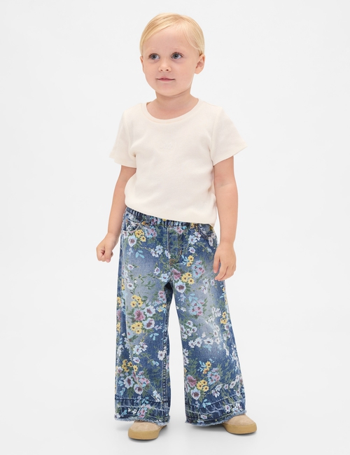 Baby & Toddler Floral Pull-On Baggy Jeans