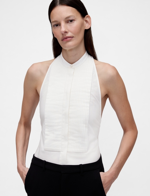 GAP STUDIO HALTER TUXEDO TOP