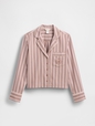GAP X SUMMER FRIDAYS PJ FLANNEL TOP STRIPE BOXY FI