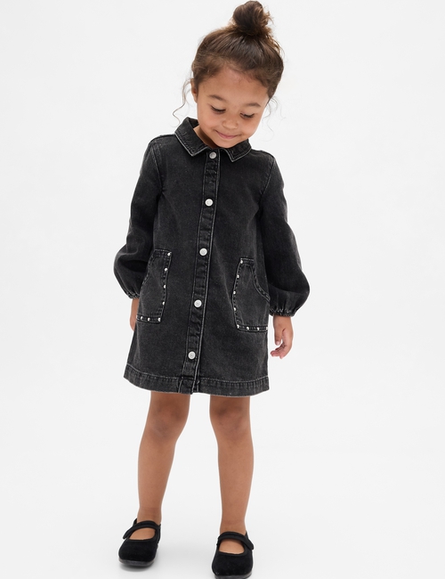 Baby & Toddler Denim Studded Pocket Dress