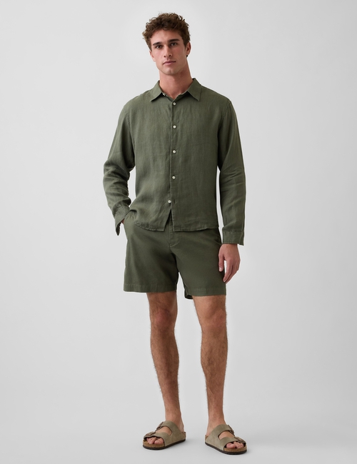 7.5" Linen-Cotton Shorts