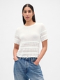 SS LINEN POINTELLE TOP