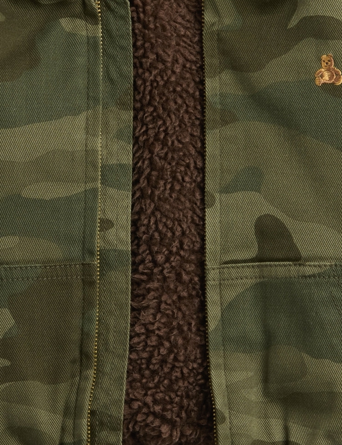 Baby & Toddler Sherpa-Lined Hooded Camo Denim Jacket