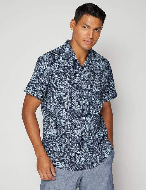 Stretch Poplin Shirt in Slim Fit