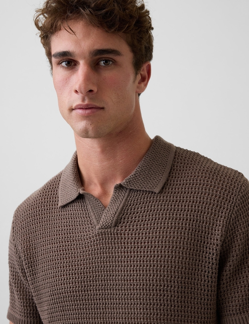 Mesh Polo Sweater