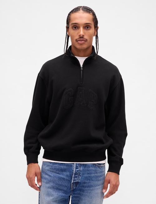 Heavyweight Oversized Logo Half-Zip Pullover