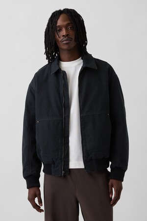 WASHED CANVAS BOMBER