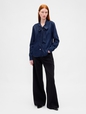 Denim Tie-Neck Shirt