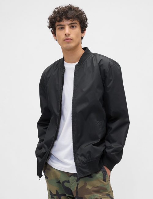100% Recycled Relaxed Ripstop Bomber Jacket