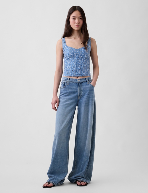 Eyelet Crop Bustier Top