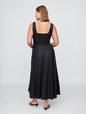 Linen-Blend Square-Neck Maxi Dress