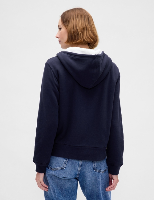 Relaxed Gap Logo Sherpa-Lined Zip Hoodie