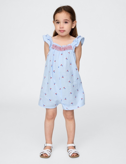 Baby & Toddler Crinkle Gauze Flutter-Sleeve Romper