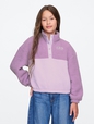 Kids Recycled Relaxed Sherpa Quarter-Snap Sweatshirt
