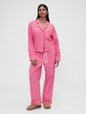 GAP X SUMMER FRIDAYS PJ POPLIN TOP RED/PINK STRIPE