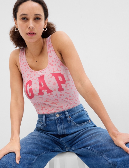 Ribbed Gap Logo Tank Top