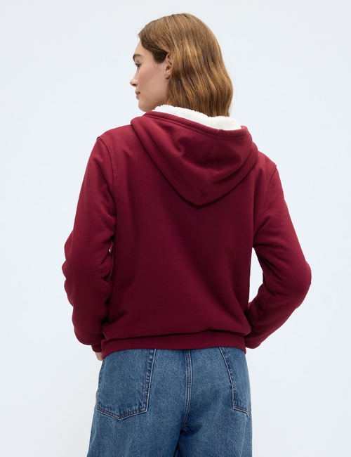 Relaxed Gap Logo Sherpa-Lined Zip Hoodie