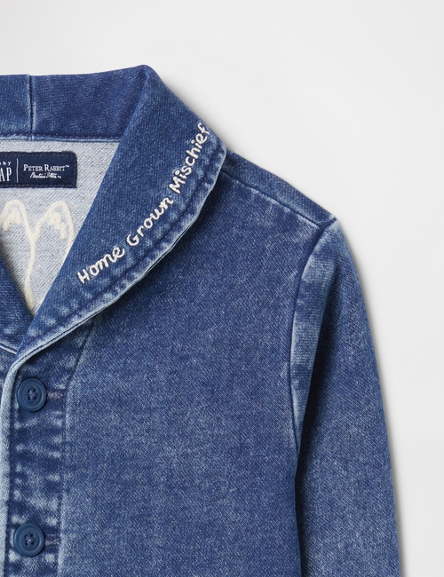 Baby Peter Rabbit™ Knit Denim Shawl Cardigan