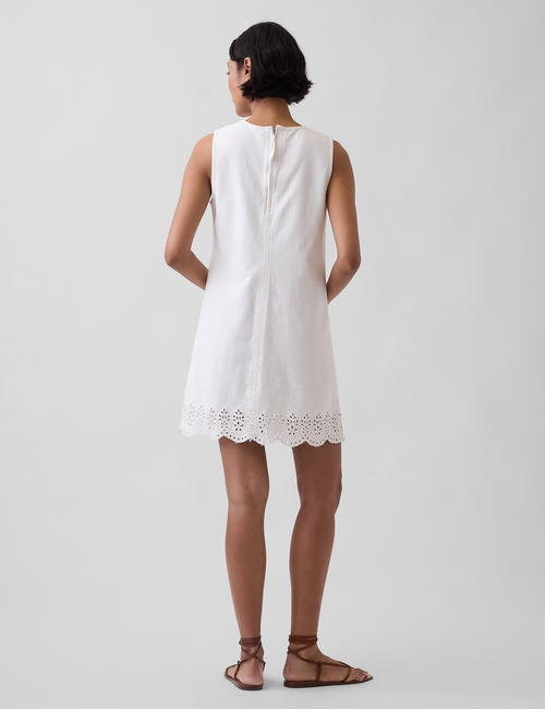 SL EYELET TRIM SHIFT DRESS