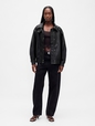 OVERSIZED FAUX LEATHER BOMBER
