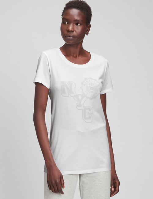 تي شيرت فيفوريت بفتحة رقبة مستديرة وطبعة