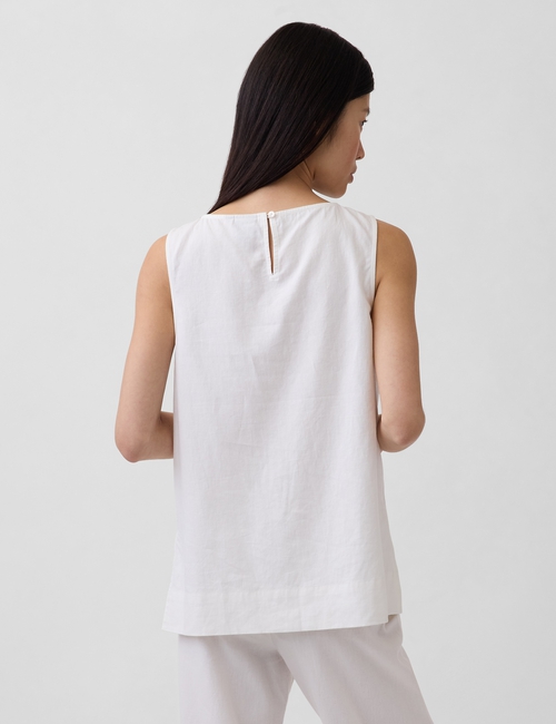 Linen-Blend Shell Tank Top