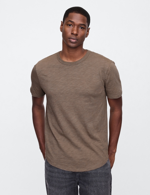 Lived-In Curved Hem Crewneck T-Shirt