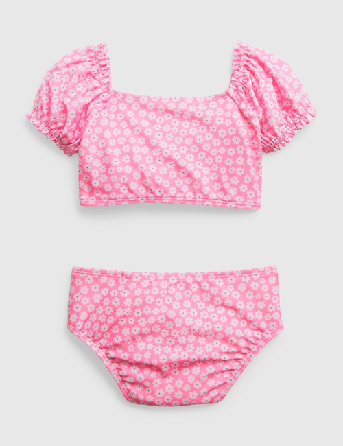 Toddler 100% Recycled Puff Sleeve Swim Two-Piece