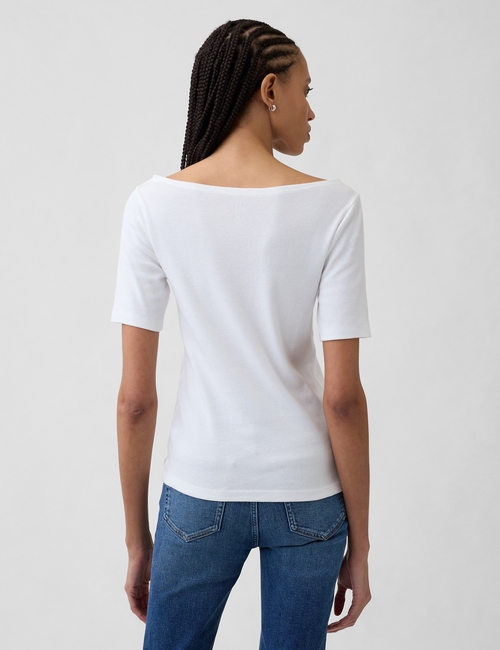 Modern Ribbed Boatneck T-Shirt