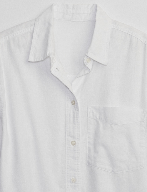 Oversized Linen-Blend Tunic Shirt