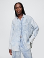 Cotton Gauze Denim Oversized Shirt