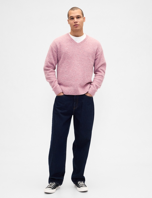 Relaxed V-Neck Crop Sweater