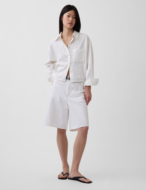 LS STRAIGHT HEM SHIRT - FAUNA TWILL