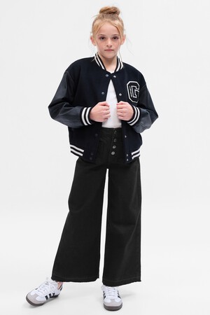 Kids High Rise Stride Wide-Leg Ankle Jeans