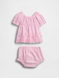G SS PUFF SLV BUTTERFLY EYELET SET