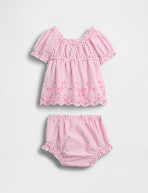 G SS PUFF SLV BUTTERFLY EYELET SET
