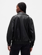 OVERSIZED FAUX LEATHER BOMBER