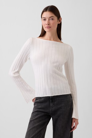 Ribbed Boatneck T-Shirt