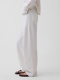 Linen-Cotton Wide-Leg Pants