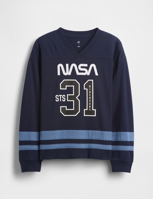 NASA LS VNECK JERSEY TEE